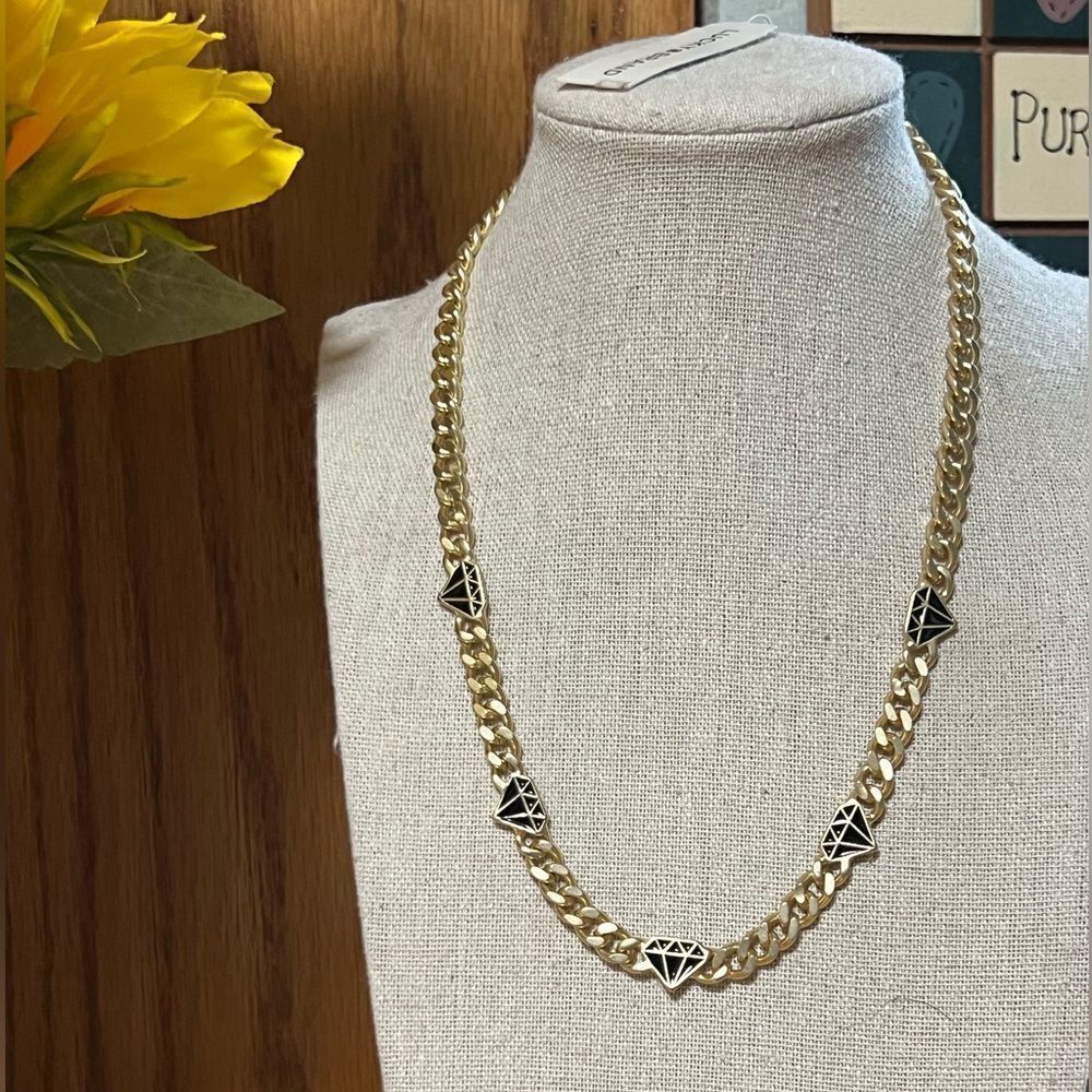 NWT Lucky Brand Gold-Tone Chunky Curb Necklace #LBNK7